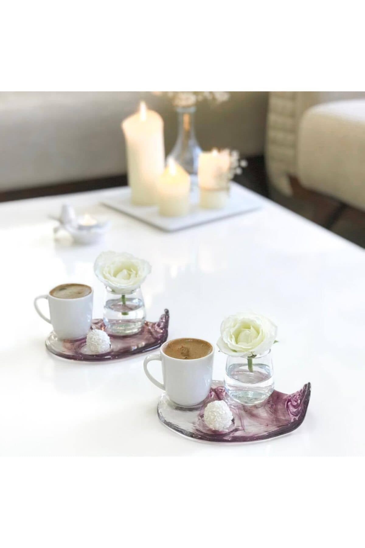 Kahve Sunum Tabağı - Mor 3