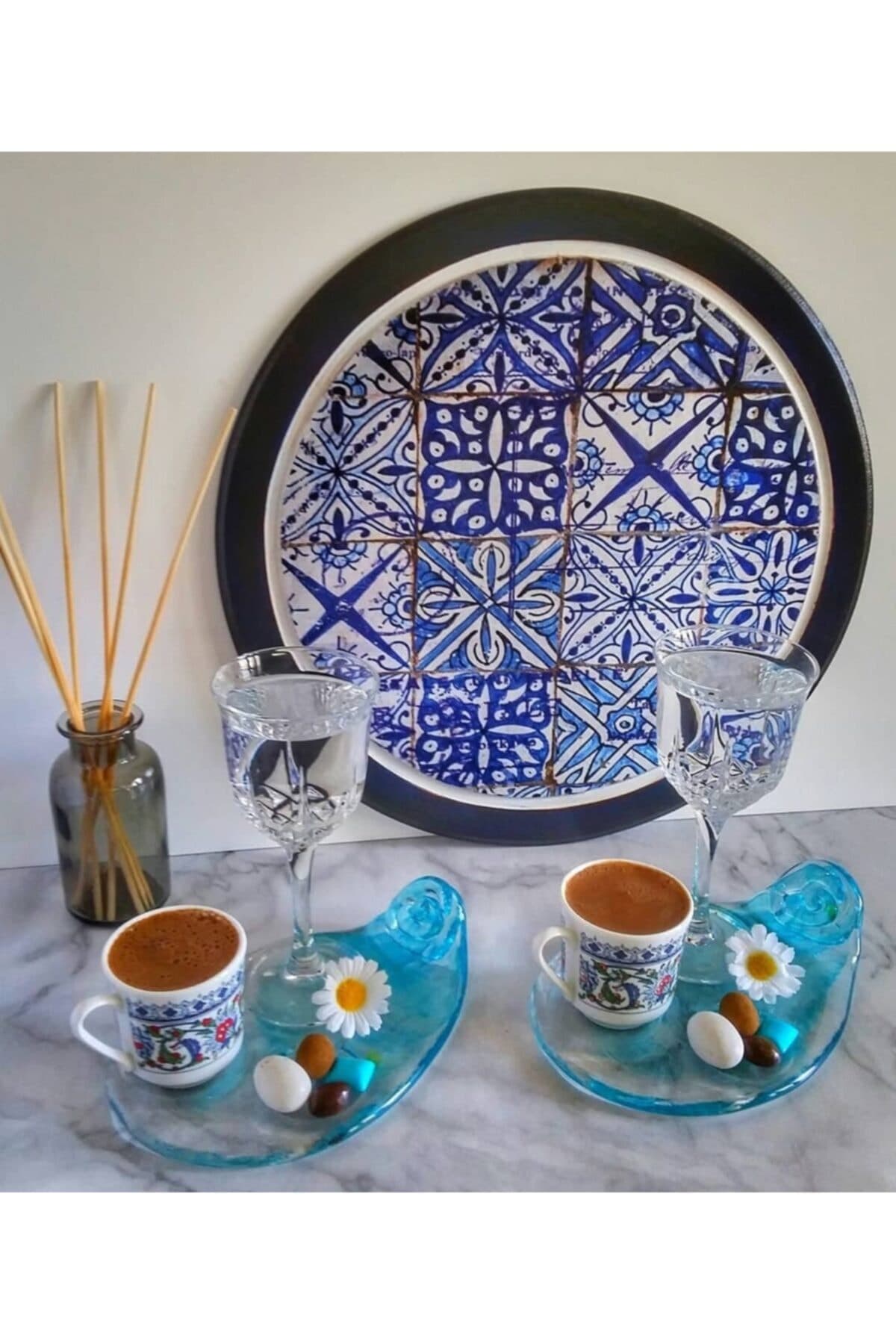 Kahve Sunum Tabağı - Turkuaz 2