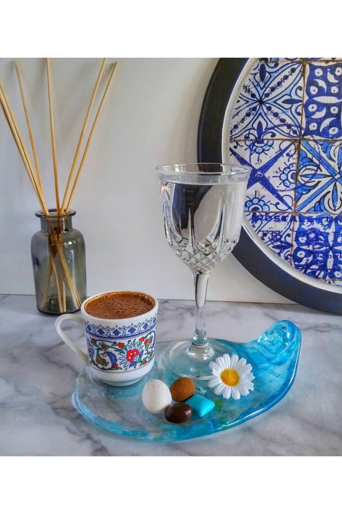 Kahve Sunum Tabağı - Turkuaz 4
